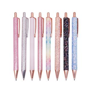 20 PCS King of Ballpoint Pens Boutique 1,0 mm Glitter pailletten Crystal Pen drie kleuren Optioneel Student Stationery Office Writing