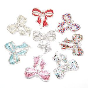 20 pièces/lot personnalisé plusieurs couleurs strass pendentifs ruban nœud papillon forme breloques pour la fabrication de bijoux