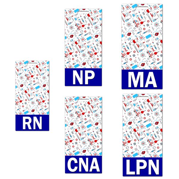 20 unids/lote de accesorios de moda, diseño médico personalizado, etiqueta de nombre, tarjeta de enfermera Vertical RN CNA LPN MA RT NP, insignia de amigo para accesorios de enfermera