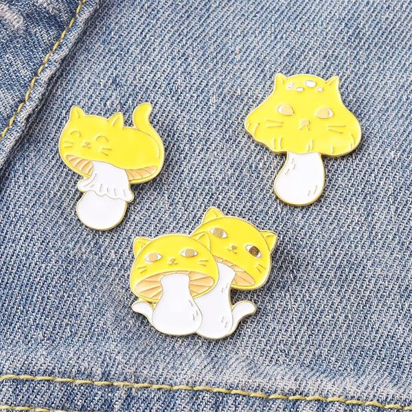 20 pcs / lot plantes série champignon modèle broches dessin animé chat alliage sac chapeau badge unisexe sac à dos vêtements peinture épinglette bijoux A295p