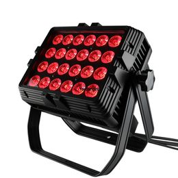 20 Uds LED para exteriores RGBWA UV 6 en 1 multicolor DMX 512 LED bañador de pared 24x18w luz de inundación de color para escenario y ciudad