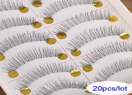 20 PCSlot Make -up Handmade Natural False Wimpers Fashion Soft Long Eye Lash Cosmetic Tool2796630