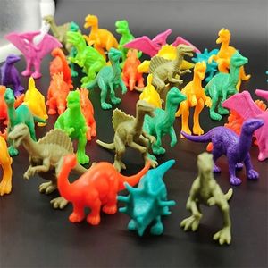 20 Pcsset Mini Animales Juguete de simulación Modelo de dinosaurio sólido Figuras de acción Colección antigua clásica para niños Regalo 220628