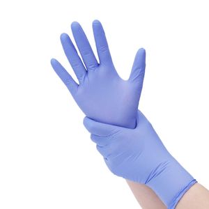 20 pièces gants d'examen en nitrile de sécurité Defender pour la poudre jetable alimentaire de qualité chimique de qualité médicale sans poudre