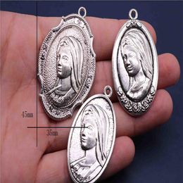 20 pièces mode couleur mixte jésus vierge marie icône catholique religieux perles breloque médaille bracelet collier 243w