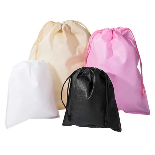 20 piezas Bolsas con cordón de tela no tejida para ropa/regalo de zapatos/bolsas para festivales de Navidad Bolsa para el polvo Bolsa de almacenamiento se acepta personalización 240327