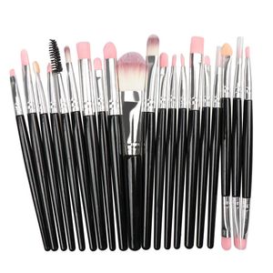 Make-up kwasten set 20 stuks make-up kwast beauty tool oog wenkbrauw schaduw spons lip kwasten met tube fijne eyeliner pen