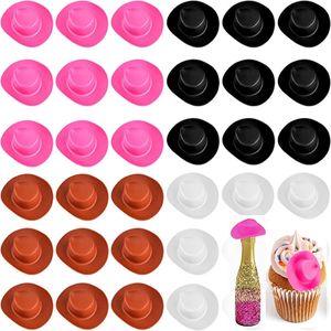 20 piezas de mini sombreros de vaquero rosados mini sombreros de vaquero occidentales Partidos de la boda occidentales pájaros favoritos bcahelorette 240129