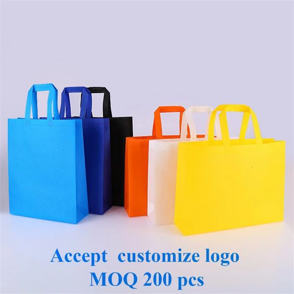 Bolsas de compras de tela reutilizables promocionales personalizadas al por mayor de 20 piezas con 240106