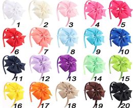 20 stukslot pinwheel Hairbands voor meisjes Kinderen Handgemaakte gewone harde satijnen hoofdbanden met lintbogen Haaraccessoires CX2007147188567