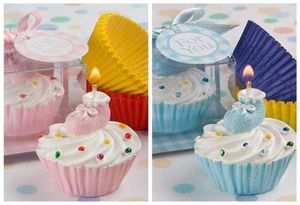 20 Pieceslot Wedding Candle Gifts of Pink Cupcake Bootie Design Cake Candle Gunst voor babydouches en baby verjaardagscadeau7115356
