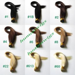 20 "100 g dik remy stick tip Indiase menselijke hair extensions, i-tip hair extensions, jet zwart # 1, 1 g / stuks 100pcs / lot