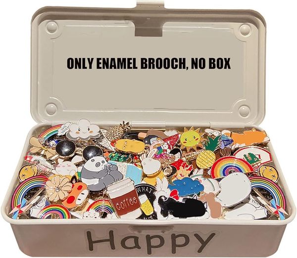 20 broches en émail aléatoires, badges mignons INS Tide, épingles personnalisées, accessoires de dessin animé, vêtements, chapeau, petits bijoux en métal (20)