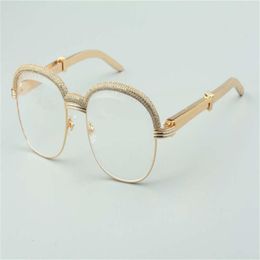 20 ventes de lunettes de branches en acier inoxydable de qualité supérieure monture de sourcils en diamants haut de gamme 1116728-A taille 60-18-140mm244b