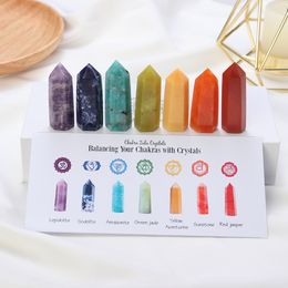 20 conjuntos Decoración del hogar Curación de cristal natural Chakras Therapy Stone Rose Rose Wand Wand Yoga Balances de Punto de Cristal de Energía Ornamentos Regalos