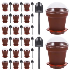 20 ensembles Nursery Pot Small Cake Flower Potons de yogourt tasses Cupcake Cupcake Soda Verre Lime Mini Planteurs en plastique 240325