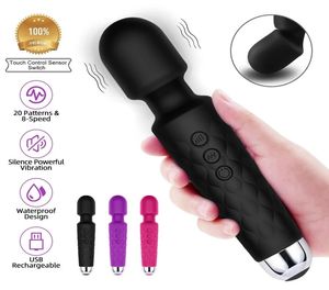 Mini vibrateur puissant à 20 vitesses pour femmes, point G AV, baguette magique, stimulateur de Clitoris, gode vibrant, jouets sexuels pour couples adultes9985609