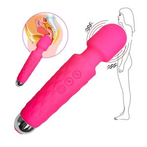 Dildos sans fil à 20 vibrants AV vibratrice magique pour les femmes stimulatrice clitorine USB Masse-masseur rechargeable