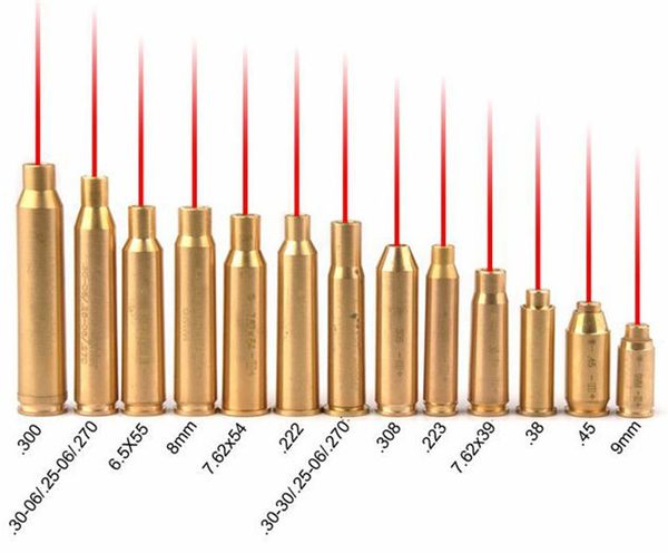 20 Estilo 60 unids Táctico Láser Rojo Mira de Bronce Alcance Boresight Cartucho de Latón Boresighter Tiro Alcance Óptica de Caza Sighter