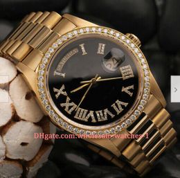 20 relojes de pulsera de regalo de Navidad con estilo Presidential DayDate Reloj de diamantes de 36 mm Oro amarillo de 18 quilates Número romano 5816161