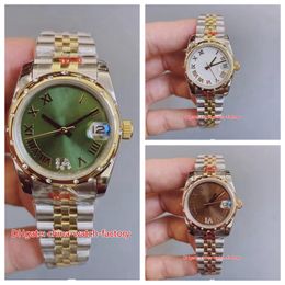 20 stijl dameshorloge topkwaliteit mode 31 mm 178271 178273 diamanten saffierglas horloges 18k goud Azië 2813 beweging mechanisch automatisch dameshorloges