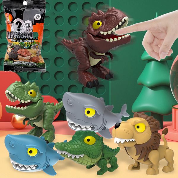 Caja ciega sorpresa de 20 estilos, juguetes de dinosaurio para morderse los dedos, tiranosaurio simulado móvil con múltiples articulaciones, Mini Animal PEQUEÑO, juguetes para niños, regalos