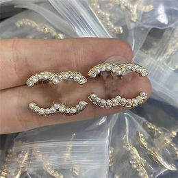 20 stijl eenvoudige Oorbellen Designer Stud Luxe Vrouwen ccity Diamond parel Oorbel Klassiekers sieraden Vrouw C Earing 787