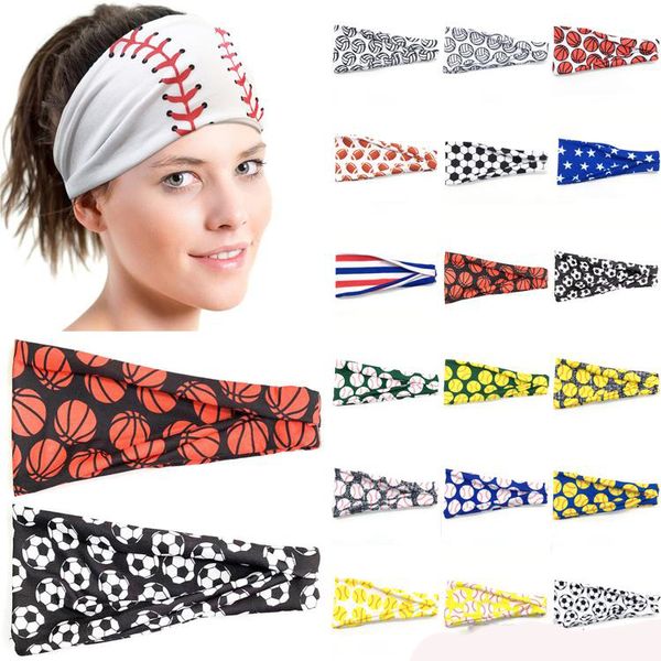 20 style Softball Baseball Sports Sueur Stretch bandeau Filles Yoga Fitness Cheveux Football Bandanas Running bandeau cheveux accessoires