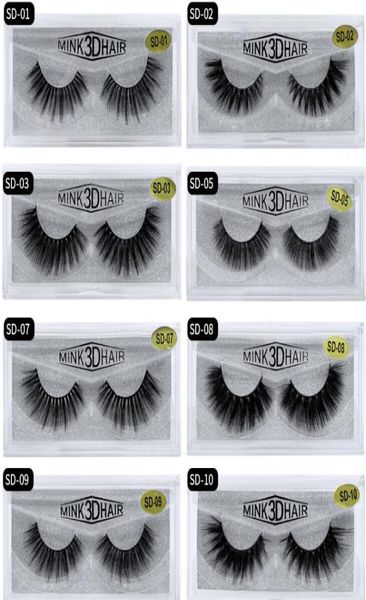 20 styles 3D cils de vison Extension de cils sexy faux cils naturels épais faux cils pleine bande cils de vison Beaut1077595