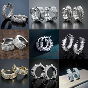 20 stijlen 925 sterling zilveren Charm Hoop Earring AAAAA Zircon Sieraden Party Wedding Oorbellen voor Vrouwen Bridal Promise Verjaardag Sieraden