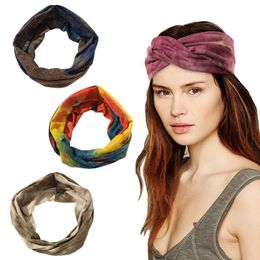 20 stijlen Bohemen Leopard Stretch Wide Head Wrap Women Elastische Hoofdband Yoga Wash Face Sport Haarbanden Lady Haaraccessoires M2067