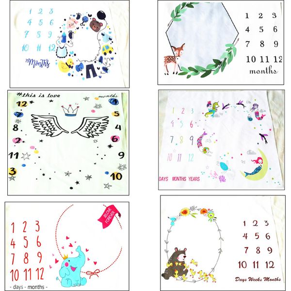 20 Styles Ins Couvertures pour enfants Accessoires de fond de photographie de nouveau-né Accessoires de photo de bébé f Toiles de fond Couvertures pour nourrissons Wrap Lettre Tapis de couverture souple