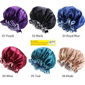 20 styles Momme Silk Night Cap Bonnet Sleeping Silk Sleep Hat for Women Care DHL AA