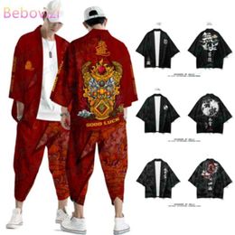 20 estilos terno plus size 4xl 5xl 6xl chinês japonês samurai harajuku quimono cardigan mulheres homens cosplay yukata tops calças conjunto x07229h