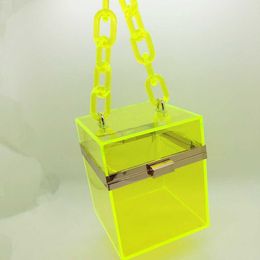 20 été multicolore INS style petit et populaire sac à main transparent en acrylique sac de soirée de forme claire et concave sac à chaîne 240207