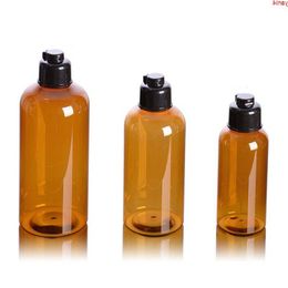20 x 100 ml/200 ml/300 ml bruine PET-fles, bruine lotioncontainer met zwarte flip-top dop, lege shampoo hervulbare flessengoods Epflo