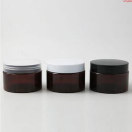 20 x 120g Amber Pet Cream Jar 4oz Brown Making Up Bottle avec couvercles en plastique Conteneurs cosmétiques