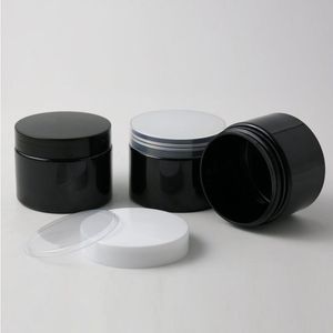20 x 150 g 5 oz zwarte plastic pot met deksel Cosmetische potten Lege containers Monsterzalfpotten Verpakking Eqehs