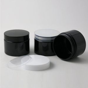 20 x 150g 5oz Pot en plastique noir avec couvercle Pots cosmétiques Conteneurs vides Échantillon Pots de crème Emballage Aawfd