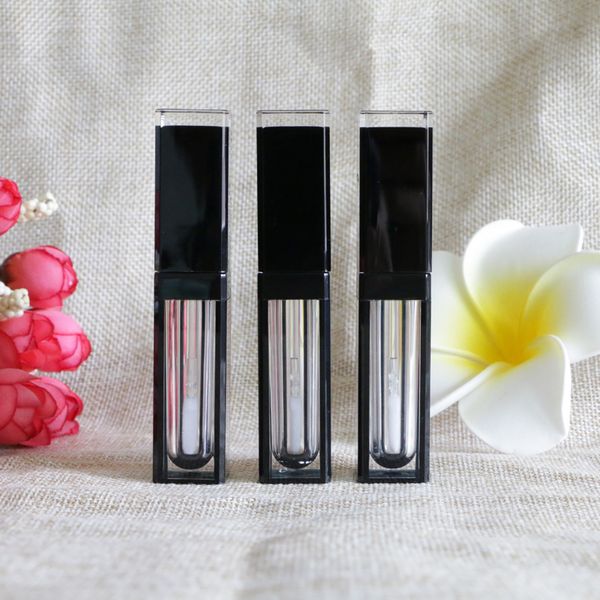 Tubes de maquillage pour lèvres complètes, vide, élégant, noir clair, brillant, masque de sommeil, conteneurs de Gel, bouteilles d'emballage, 20x4ml