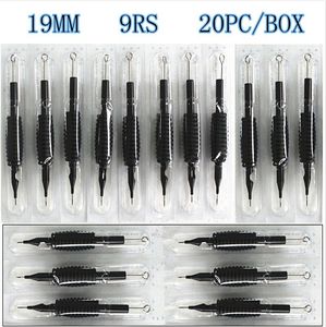 20 x Tube de poignées de tatouage jetables avec aiguilles assorties 9RS taille 3/4 