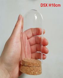 20 x Cubierta de cúpula de vidrio CLOCHE Bell Jar con mesa de mesa redonda de corcho Jardín Boda Caso de bricolaje D5X H10CM1603435