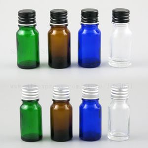 20 botellas pequeñas de vidrio de aceite esencial de color ámbar transparente de 10ml con tapa de rosca reductor de orificio, contenedor de cosméticos