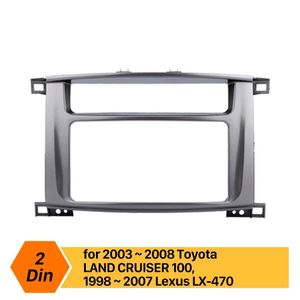 200 * 101mm Frame 2Din Auto DVD Stereo Panel Radio Fascia voor 2003-2008 Toyota Land Cruiser 100 en 1998-2007 Lexus LX-470