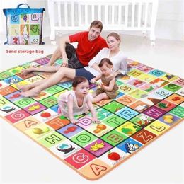 200x180 Bagged Baby Play Mat Kids Developing Mat Eva Foam Gym Games Play Puzzles Baby Carpets Toys for Children's Rug Soft Floor 210402