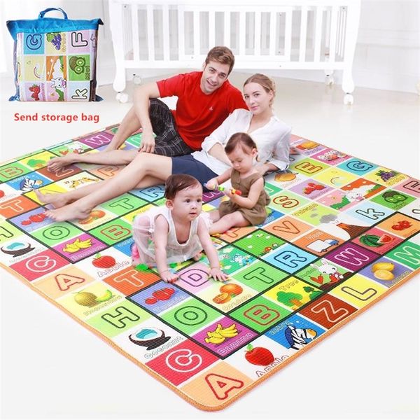 200 * 180 Tapis de jeu pour bébé en sac Tapis de développement pour enfants Tapis de jeu en mousse Eva Jeux de gymnastique Jouer Puzzles Tapis de bébé Jouets pour tapis pour enfants Tapis de sol doux LJ200904