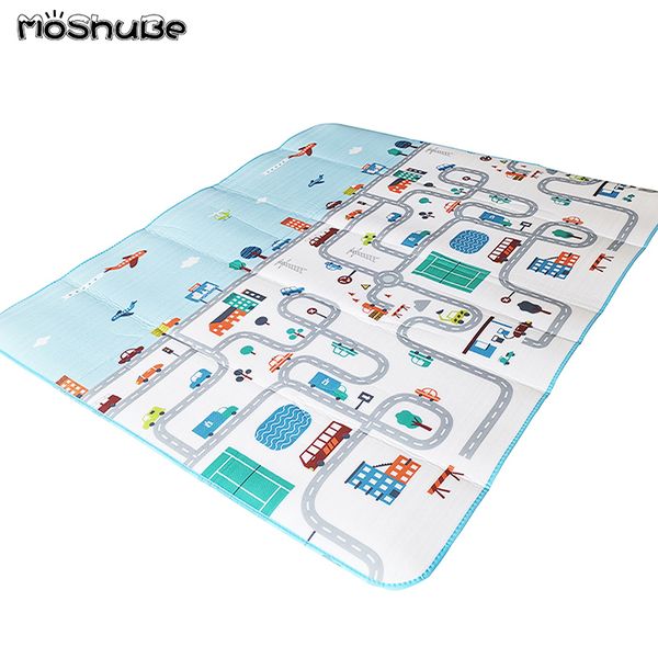 200 * 180 cm Baby Play Mat Road Kid Alfombra Manta Desarrollo Mat Soft Floor Niños Almohadilla impermeable Gimnasio Actividad Gateando Alfombra LJ201113