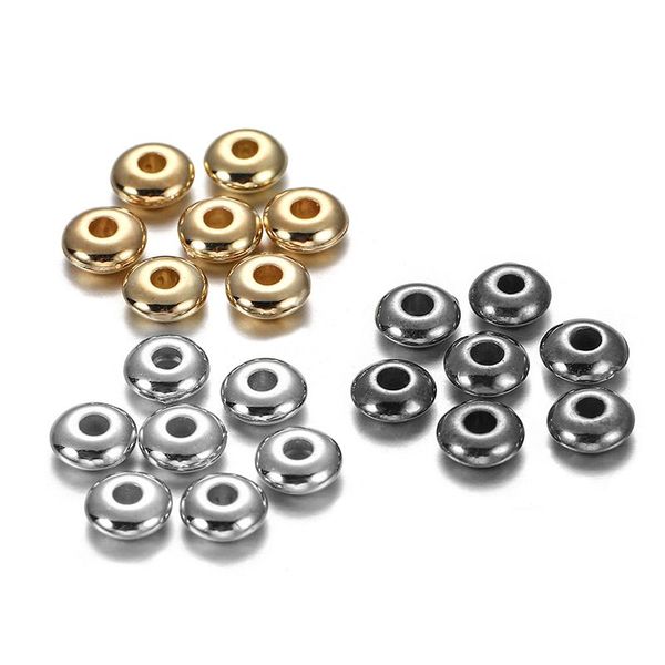 200-400 unids/lote cuentas espaciadoras de encanto cuentas de rueda cuentas sueltas redondas planas para accesorios de fabricación de joyería DIY
