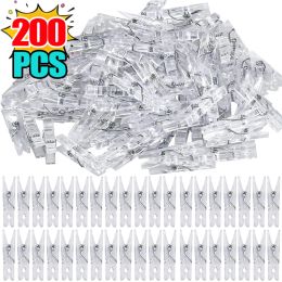 200 / 50pcs Mini clips de photo transparent clips de ressort transparent pinces de serviette en plastique ornements bricolage ornements photo murmoi