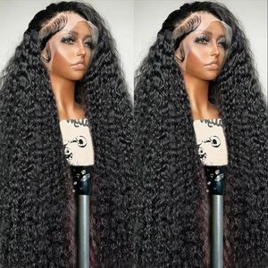 200 densité 13x6 HD Curly Lace Wig Wig Wig Vague profonde 13x4 Pernues de cheveux humains pour les femmes en vente